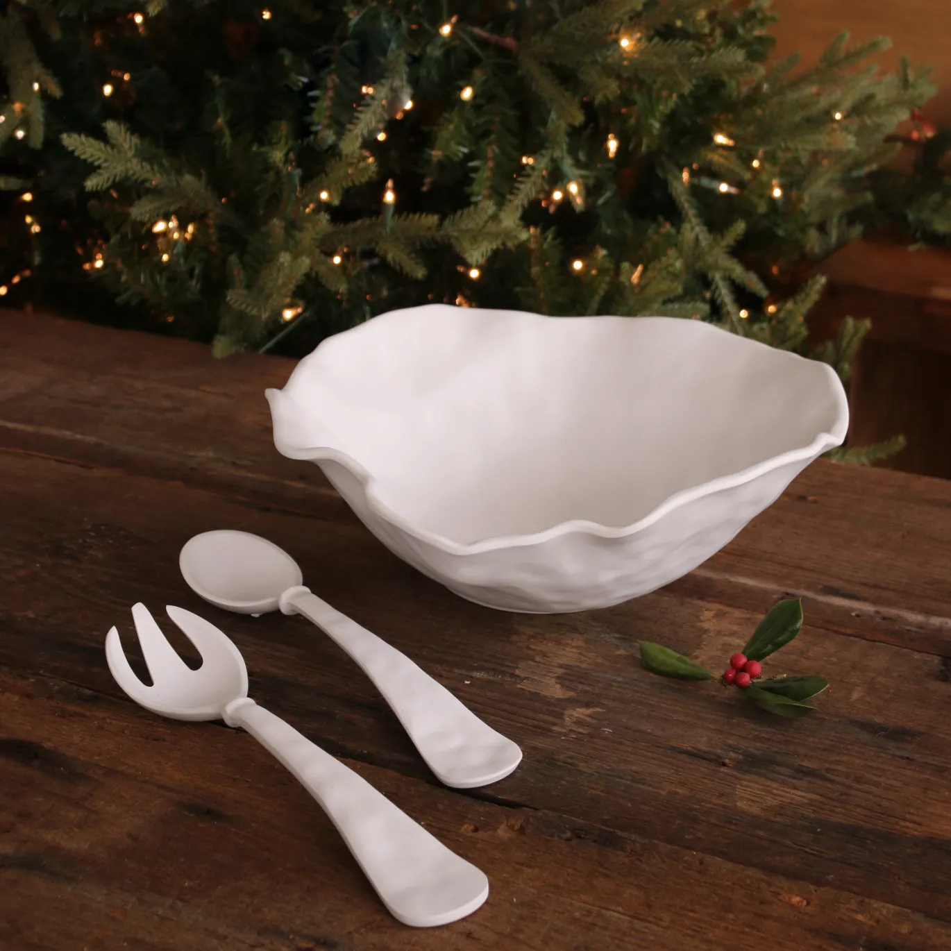 VIDA Nube Large Salad Servers (White)