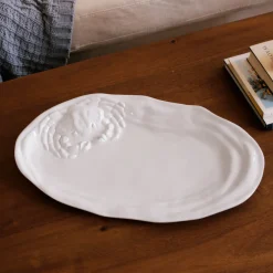 VIDA Ocean Large Oval Crab Platter (White)