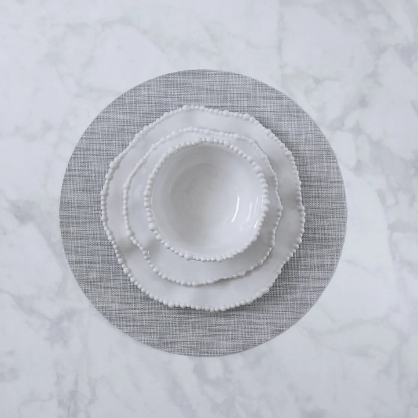 VIDA Round Woven Placemats Set of 4 (Grey)