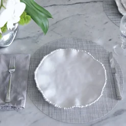 VIDA Round Woven Placemats Set of 4 (Grey)