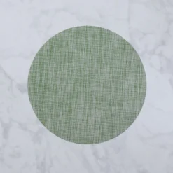 VIDA Round Woven Placemats Set of 4 (Green)