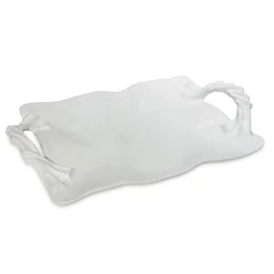 VIDA Sasha Rectangular Tray with Handles White