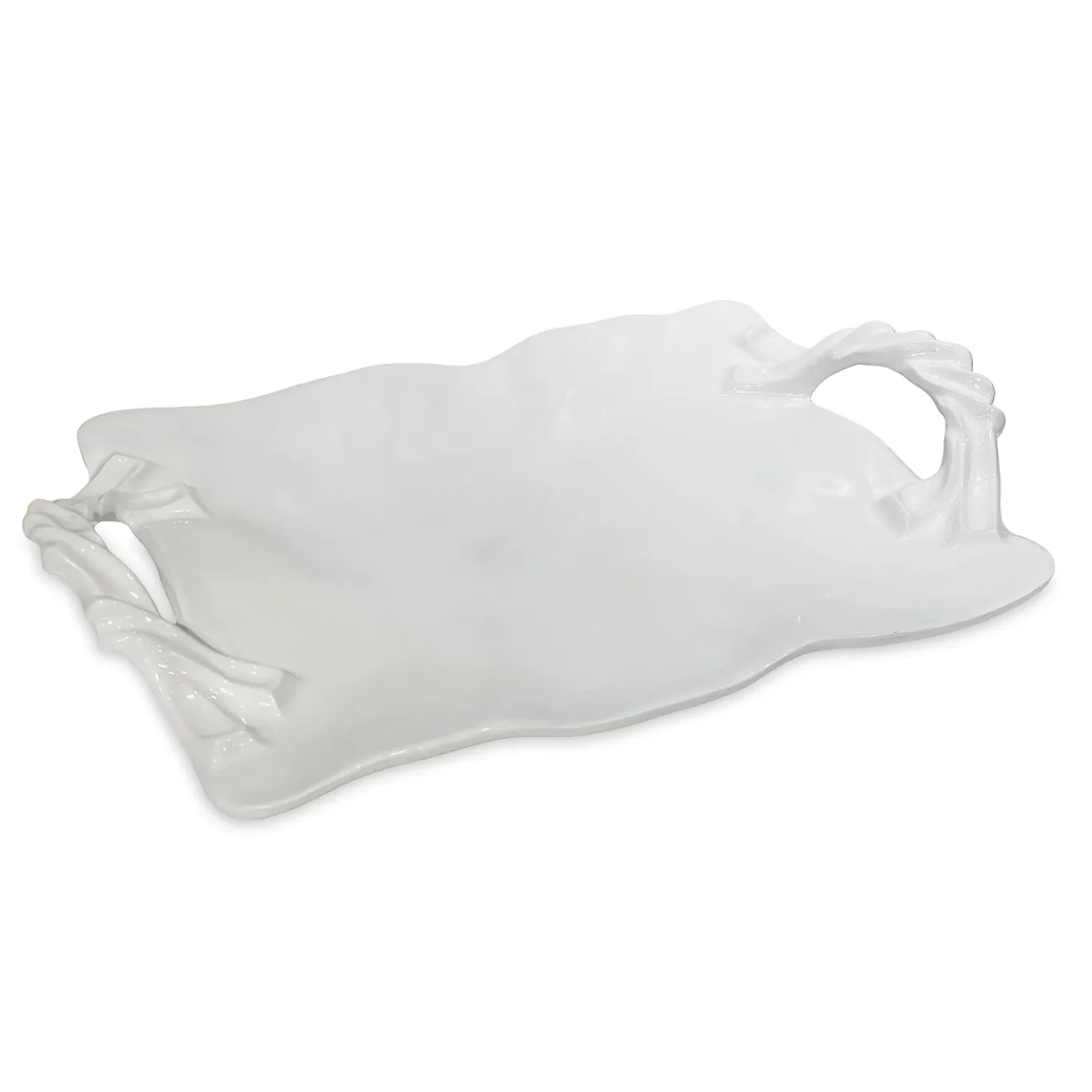 VIDA Sasha Rectangular Tray with Handles White