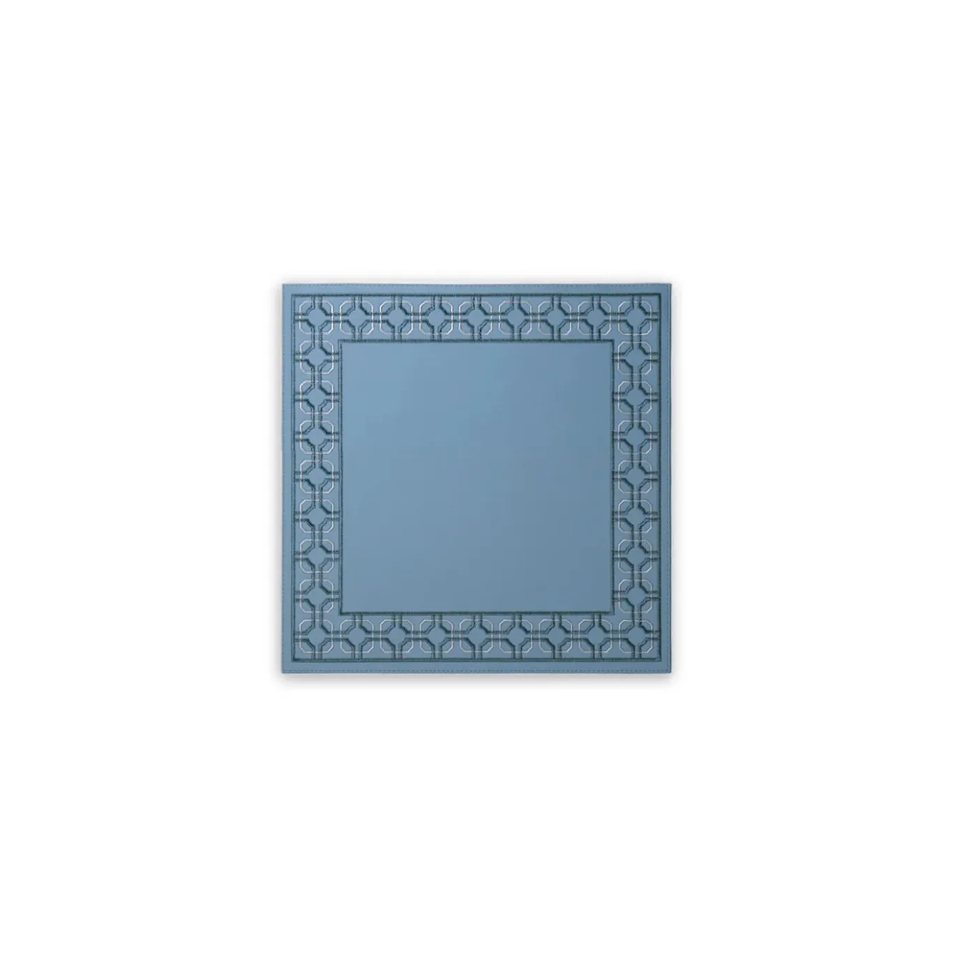 VIDA Square Embroidered 15" Square Placemats Set of 4 (Blue)